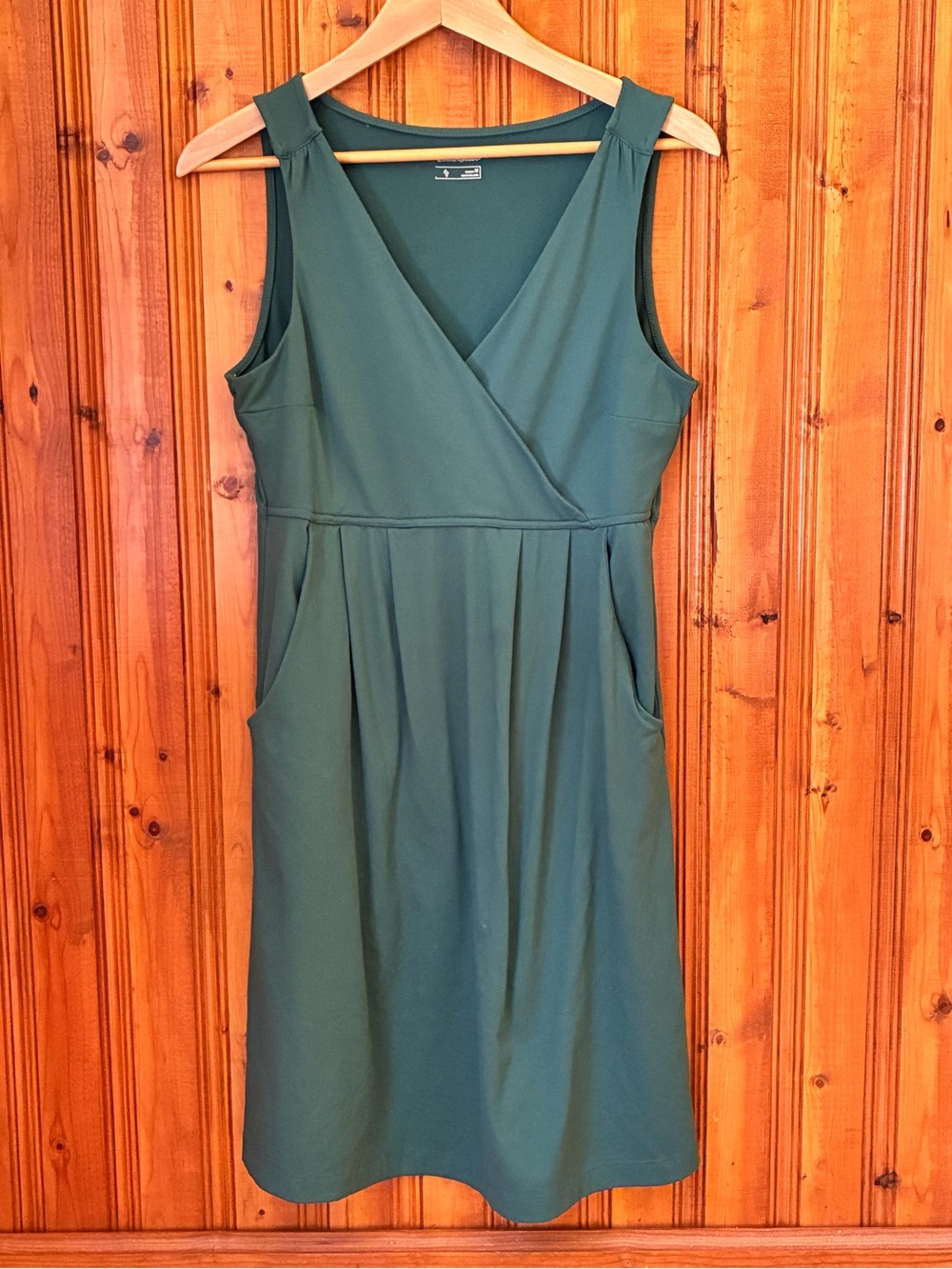 Eddie Bauer Forest Green Sleeveless Wrap-Style Midi Dress